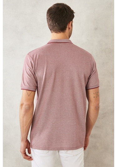 Ac&Co / Altınyıldız Classics 465126505 Polo Yaka Cepli Regular Fit Bol Kesim Düz Tişört Kırmızı