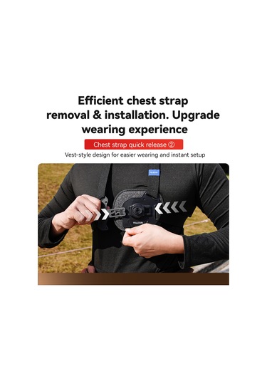 Geeroyoo Telesın S2-cgp-01 Spor Kamerası Hızlı Çıkarılabilir Göğüs Kayışı, Siyah Siyah