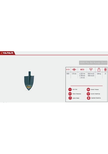 Bel Kürek Yaparlar 3200 Bel Küreği Sivri