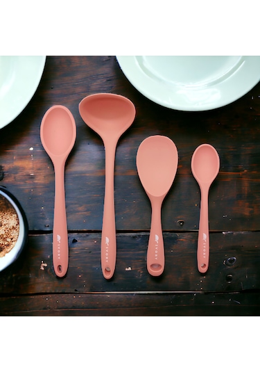 Sert Uçlu Isıya Dayanıklı Silikon Kepçe Kaşık Seti 28/22/20cm Smn