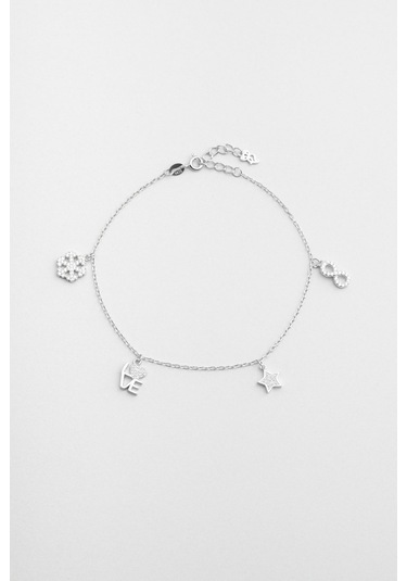 Yaz Aşkı 18 Ayar Beyaz Altın Kaplama 24 Cm Gümüş Hal Hal Beyaz