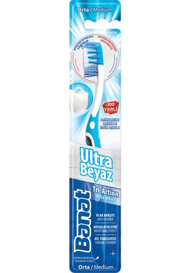 Banat Tri-Action Ultra Beyaz Diş Fırçası Medium