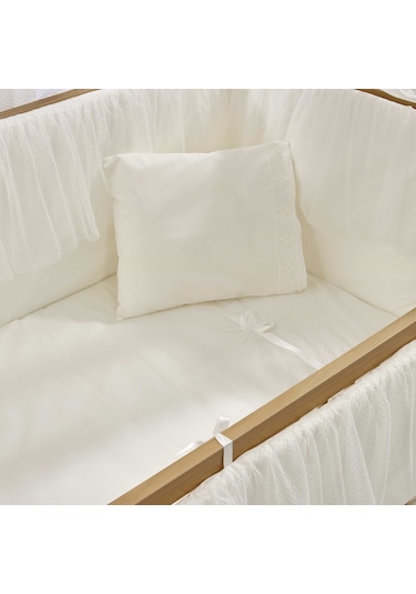 Meltem Kids Mondo Sallanır Ahşap Anne Yanı Beşik 60 x 120 CM Naturel Ekru