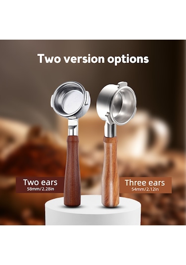 58mm Dipsiz Portafilter 2 Kulaklı Expresso Dipsiz Çıplak Kahverengi Kahverengi