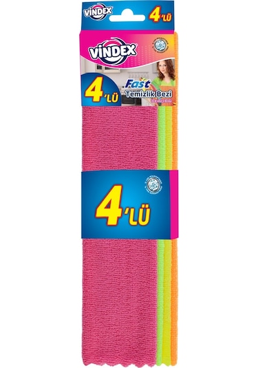 VİNDEX FAST MİCROFİBER BEZ 4'LÜ