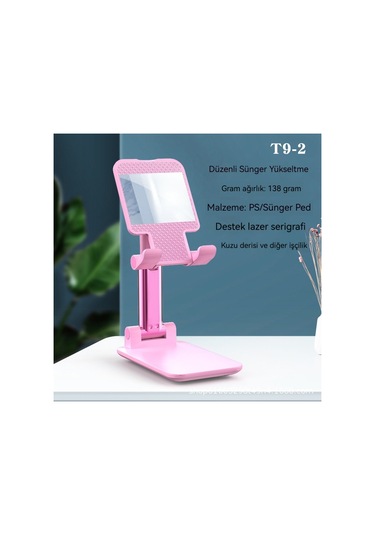 Aurora Taşını'dır Teleskopik Tembel Katlanır Masasüstücep Telefonu Standıpembe Pembe
