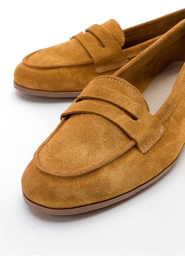 Luvishoes F02 Hardal Süet Kadın Babet Hardal