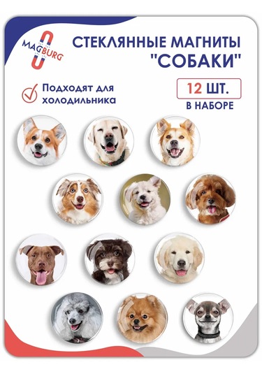 Magburg Buzdolabı İçin Cam Mıknatıslar 3d Köpekler 2 399492785