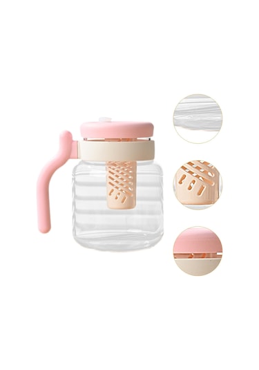 Suntek Demlikli Cam Çay Bardağı 950ml Ev Egzersiz Pembe