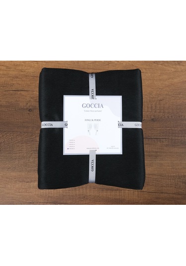 Murcia Dökümlü Tül Perde Pilesiz Siyah