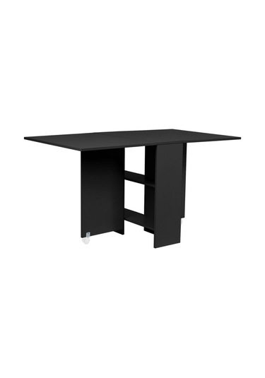 Silvia Siyah Ahşap Katlanır Yemek Masası