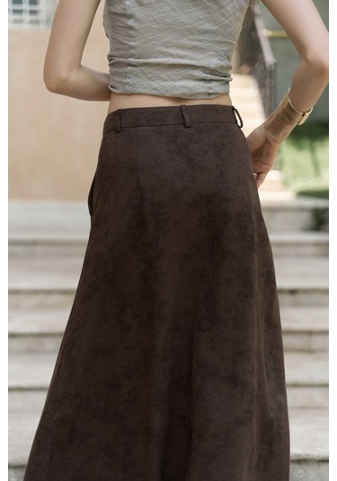 Garias Cepli Uzun Batik Desenli Kahve Etek Kahve