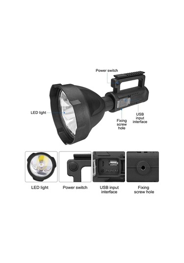 W590 El Feneri Usb Şarj Edilebilir Güçlü Fener 4 Farklı Mod