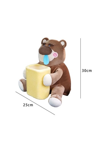 Createtech Yumuşak Peluş Çöp Kovası Ayı Desenli Oturma Kutusu Homyl Diğer