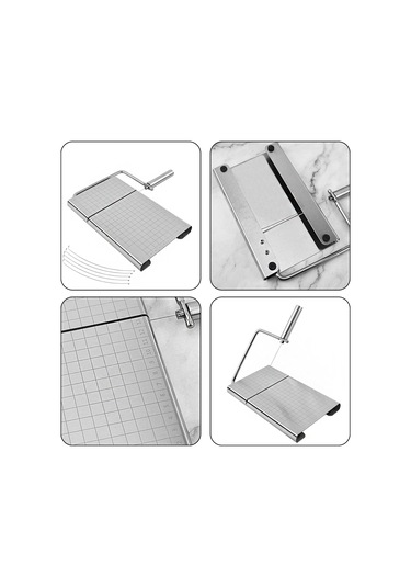 Komple Çelik 5 Yedek Bıçaklı Çok Amaçlı Peynir Salam Kek Pasta Dilimleyici Mt104 Gri