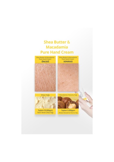 Yoğun Nem Veren Besleyici El Kremi Kundal Shea Butter & Macadamia Pure Hand Cream 50ml Ylang Ylang