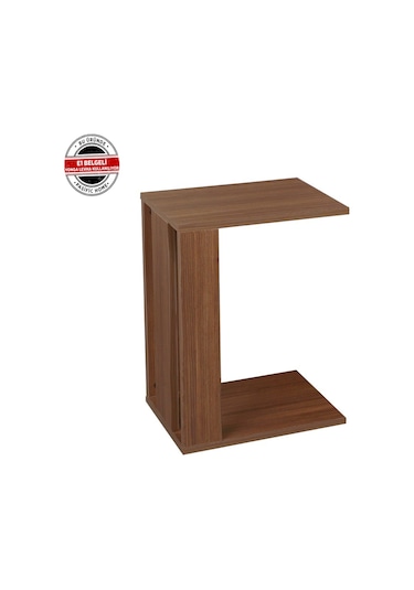 Single C Yan Servis Sehpa Nil Cevizi / Tekerlekli Laptop Sehpa