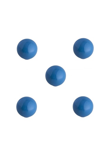 Tomurcuk Porselen Top Düğme Mavi Çocuk Odası Kulp 5 Adet Mavi