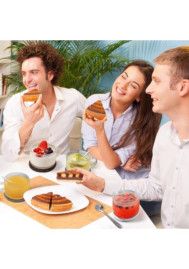 Vintage Kahve Cam Kupa Seti 2'li, Cam Kahve Çay Fincanları A Şeffaf