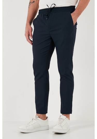 Buratti Streç Regular Fit Normal Bel Düz Paça Jogger Erkek Pantolon Cf25617953 Lacivert