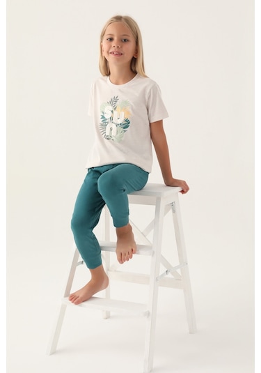 Arnetta Sun Bej Kız Çocuk Pijama Takımı 5274-42695 Krem Melanj