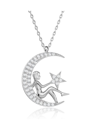 Işıklı Kutuda Ay Perisi Gümüş Kolye Gümüş