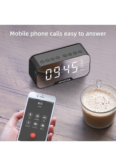 Novahub Bluetooth Hoparlörlü Aynalı Saat - G5 G10 Kompakt, Pembe Renk - Pratik, Eğlenceli Hayat İçin