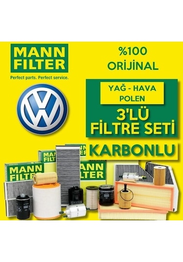 Vw Jetta 1.6 Mann-Filter Filtre Bakım Seti 2006-2010 (495330822)