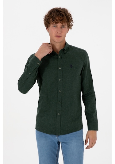 U.s. Polo Assn. Erkek Koyu Yeşil Gömlek Basic 50316721-vr079 Koyu Yesıl