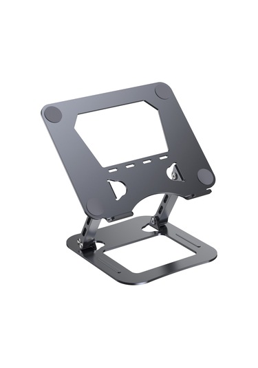 T64 Ayarlanabilir Dizüstü Bilgisayar Isı Dağıtımı Standı Metal Masaüstü Katlanabilir Dizüstü Bilgisayar Braketi - Gri