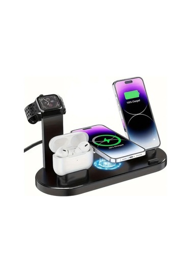 Larimar Çok İşlevli Şarj İstasyonu Siyah Renk Çok Renkli