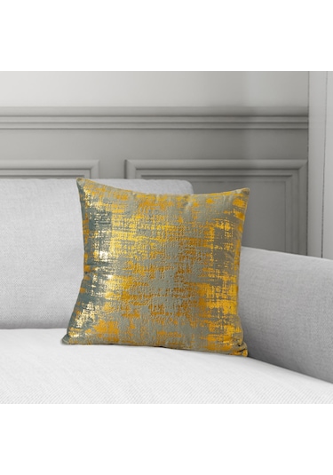 Suntek Yaldızlı Kadife Yastık Kılıfı, 45x45cm Ev Dekoru Altın