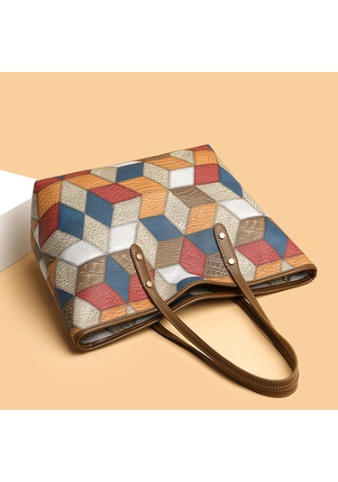 Tasarım Vintage Desenli El Çantası Yüksek Kaliteli Malzeme Omuz Çantası Yeni Klasik Yolcu Büyük Kapasiteli Kadınlar İçin Alışveriş Çantaları Çok Renkli