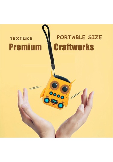 Leezsing Mini Robot Desenli Su Geçirmez Dışarıda Taşınabilir Bluetooth Hoparlör - 8 Saat Pil, Tws Eşleştirme, Fm/tf Kart Desteği