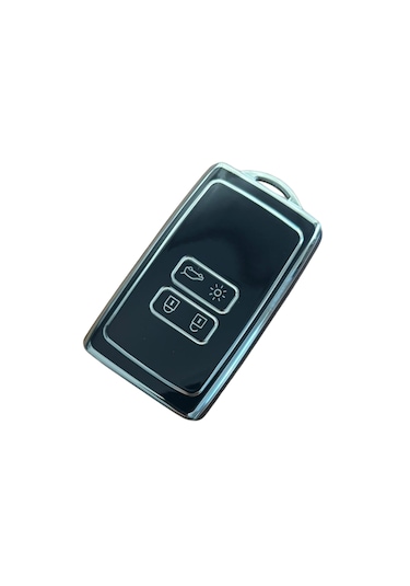 Autohan Keys Lüx Renault Anahtar Kılıfı, Clio E-tech, Austral, Megane 4, Talisman, Clio 5 Uyumlu, Siyah-gümüş