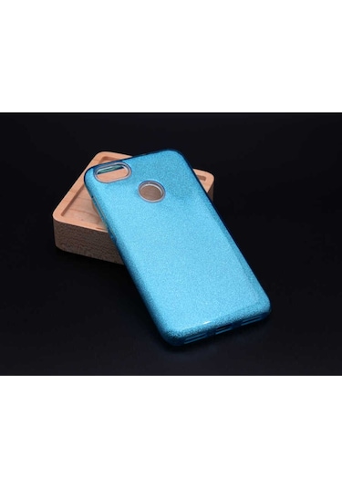 Huawei Y7 2018 Kılıf Zore Shining Silikon Mavi