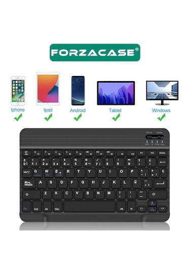 Tablet Telefon İçin Kare Tuş Bluetooth Klavye - Fc755 Beyaz