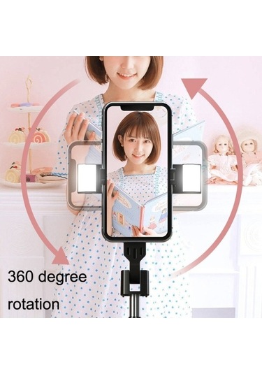 Createtech Cep Telefonu Canlı Yayın Aksesuarı, Bluetooth Tripod, 100cm Paslanmaz Çelik, Uzaylı Kamera Destek