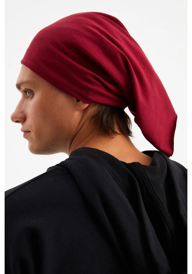 Erkek 4 Fonksiyonlu Koruyucu Pamuklu, Esnek, Terletmez, Bandana, Boyunluk, Maske - Tek Ebat / Bordo Bordo