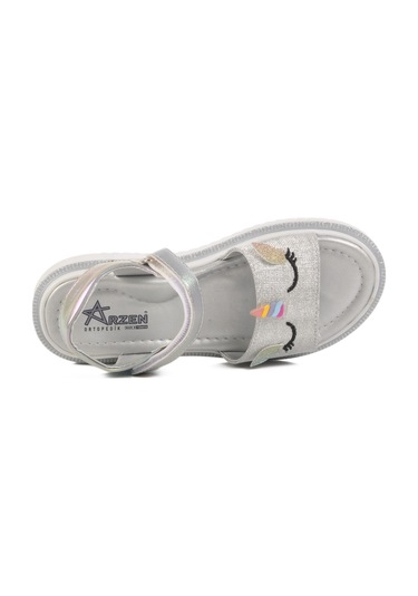 Gümüş Cırtlı Ortopedik Kız Çocuk Sandalet 25t105 F Gümüş Gümüş Cırtlı Ortopedik Kız Çocuk Sandalet 25t105 F Gümüş