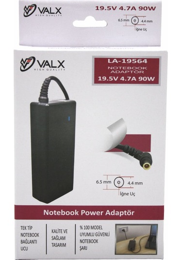 Notebook Adaptör Sony Uyumlu 6.5X4.4 19.5V 4.62A 90W Valx La-19564