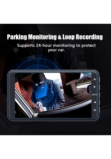 Gajeena "4 İnç Çift Kameralı Araç Kamerası - 1080p Gece Görüşlü, Park Modu, G-sensörlü, Geniş Açı Kayıt"