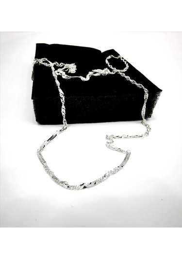 Omar Silver Kadın Singapur 30 Mikron Gümüş Kolye Zincir Omr8066 (488937402)