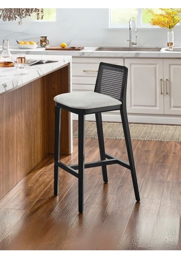 Martha Hazeranlı Bar Sandalyesi Beyaz - Siyah