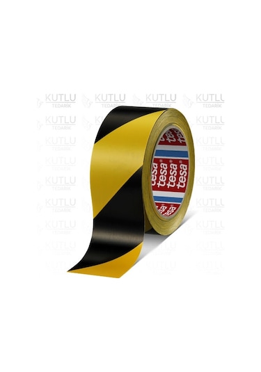 Tesa 60760 Yer İşaretleme ve Çizgili İkaz Bandı Sarı Siyah 33M X
