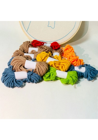 Yunboo Basketbol Desenli El İşleri Kumaş İpi Takımı: Başlangıçcı Dost, İngilizce Talimatlı, 20x20cm, Görseli Yok Multirenkli, Yün İpi Diğer