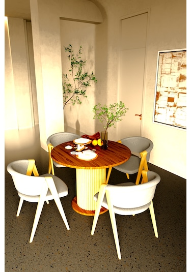 Antoryum Yemek Mutfak Salon Balkon Masası Ofis Doğal Ahşap