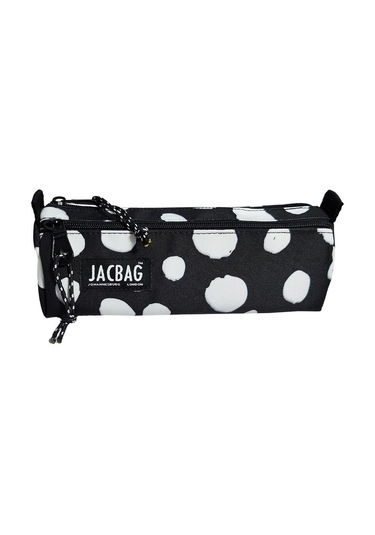 Jacbag Dual Prime İki Bölmeli Üçgen Siyah Beyaz Benekli Kadın/kız Çocuk Kalem Çantası Çok Renkli