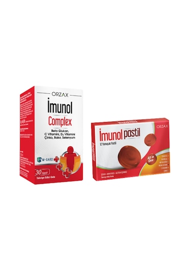 Orzax Imunol Complex 30 Kapsül + Imunol Pastil 12 Yumuşak Pastil