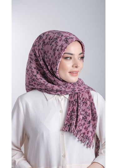 Gül Kurusu Pratik Hazır Geçmeli Tesettür Eşarp Kesik Elyaf Pilise (553630039) Gülkurusu